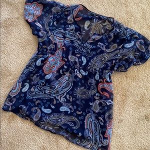 Women’s Blue Paisley Style & Co Blouse
